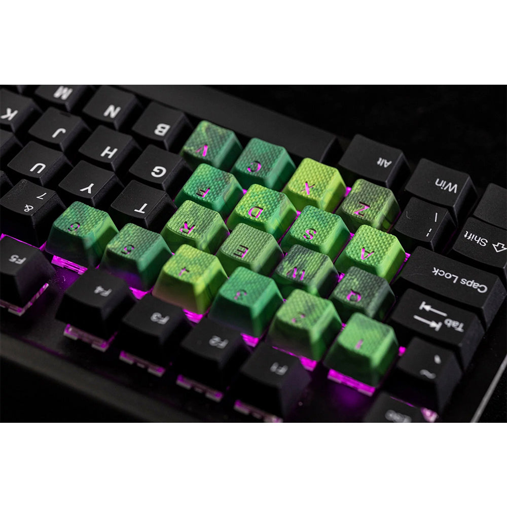 Tai-Hao Rubberized Gaming Keycap Mark II - 23keys Green Camo