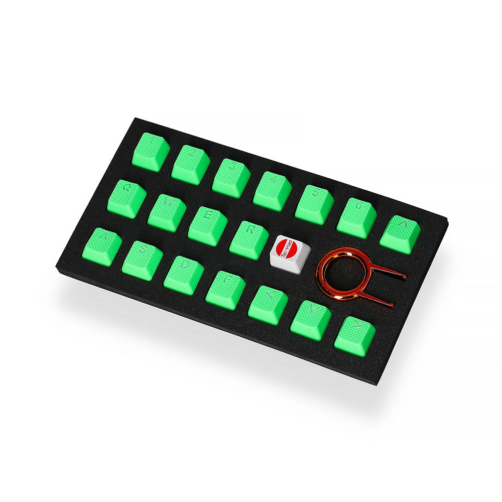 Tai-Hao Rubber Gaming Backlit Keycaps-18 keys/8 keys Neon Green