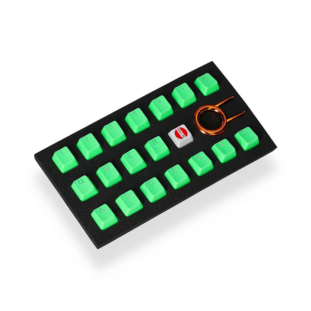 Tai-Hao Rubber Gaming Backlit Keycaps-18 keys/8 keys Neon Green
