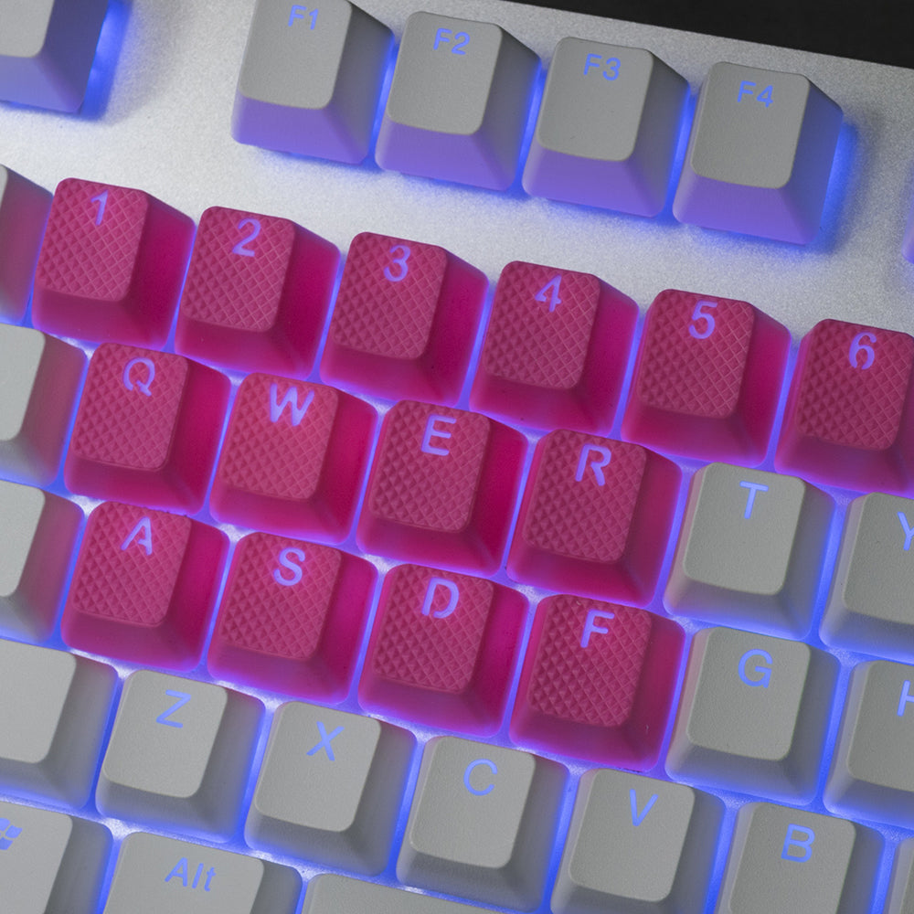 Tai-Hao Rubber Gaming Backlit Keycaps-18 keys/8 keys Neon Pink