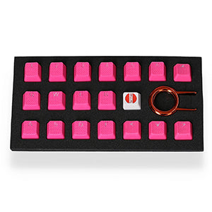 Tai-Hao Rubber Gaming Backlit Keycaps-18 keys/8 keys Neon Pink - 18キー