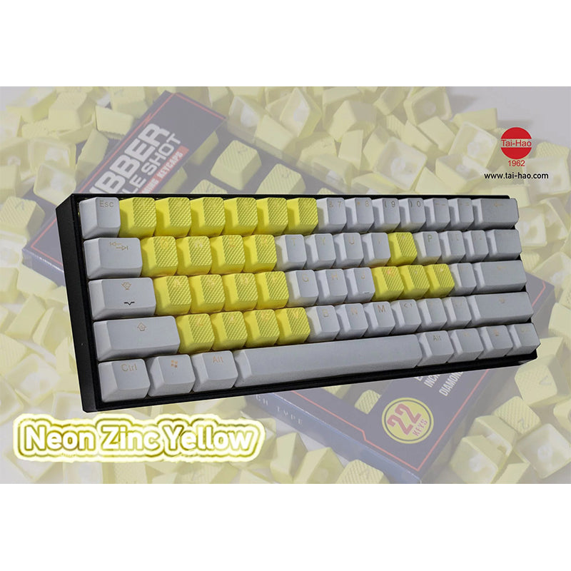 Tai-Hao Rubber Gaming Backlit Keycaps- 22 keys Neon Zinc Yellow
