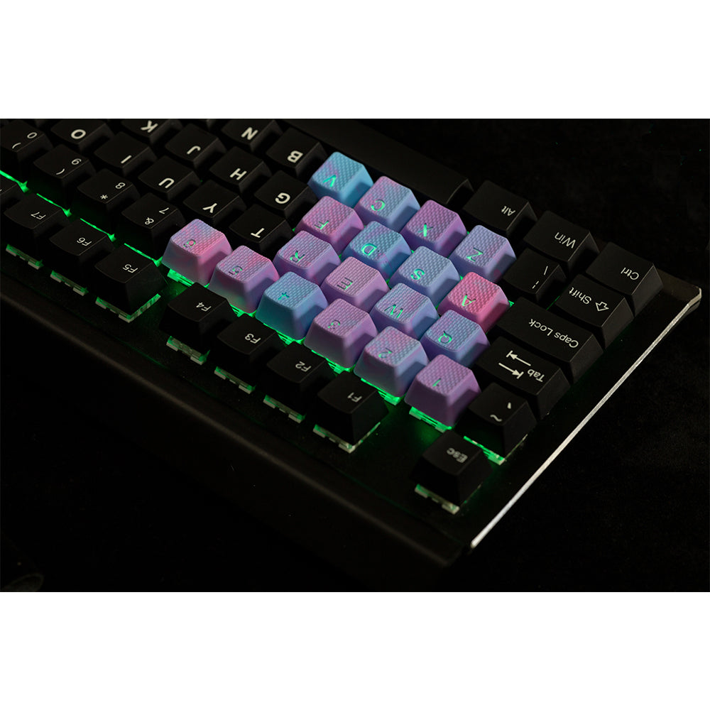 Tai-Hao Rubberized Gaming Keycap Mark II - 23keys Pink &amp; Blue Camo