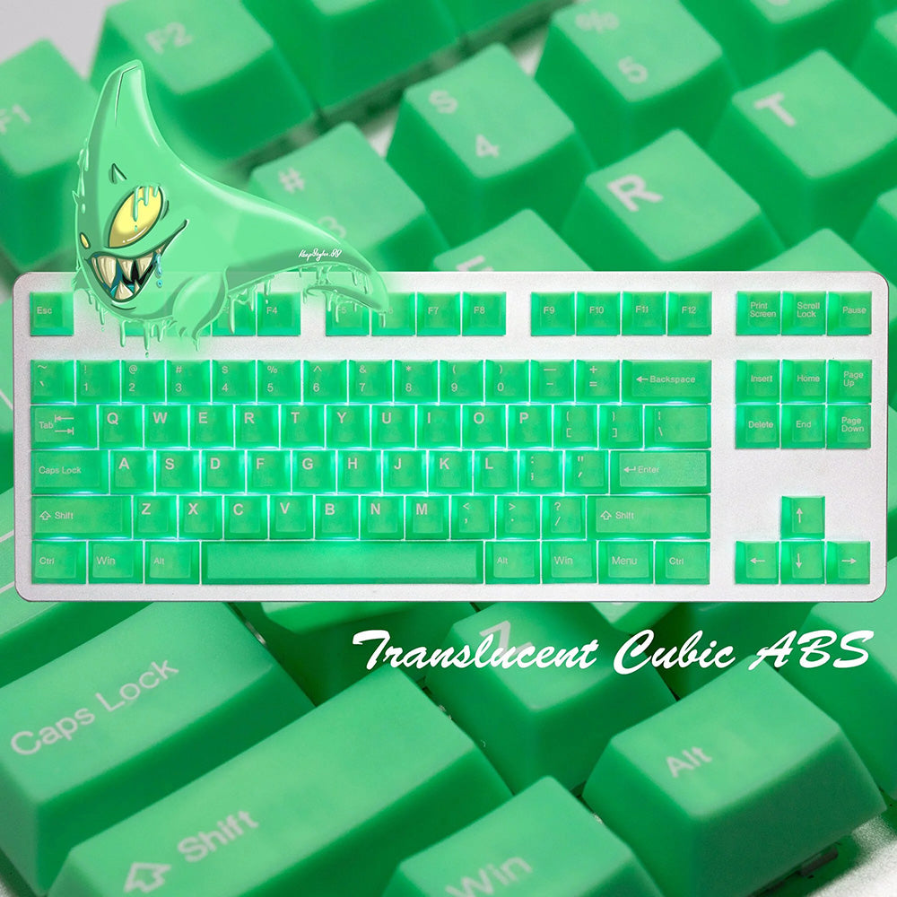 Tai-Hao The Haunted keycaps - Slime Sprout Translucent Cubic ABS Double shot Keycap Set
