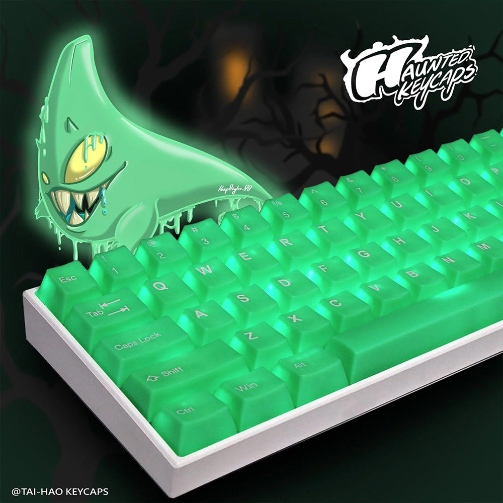 Tai-Hao The Haunted keycaps - Slime Sprout Translucent Cubic ABS Double shot Keycap Set