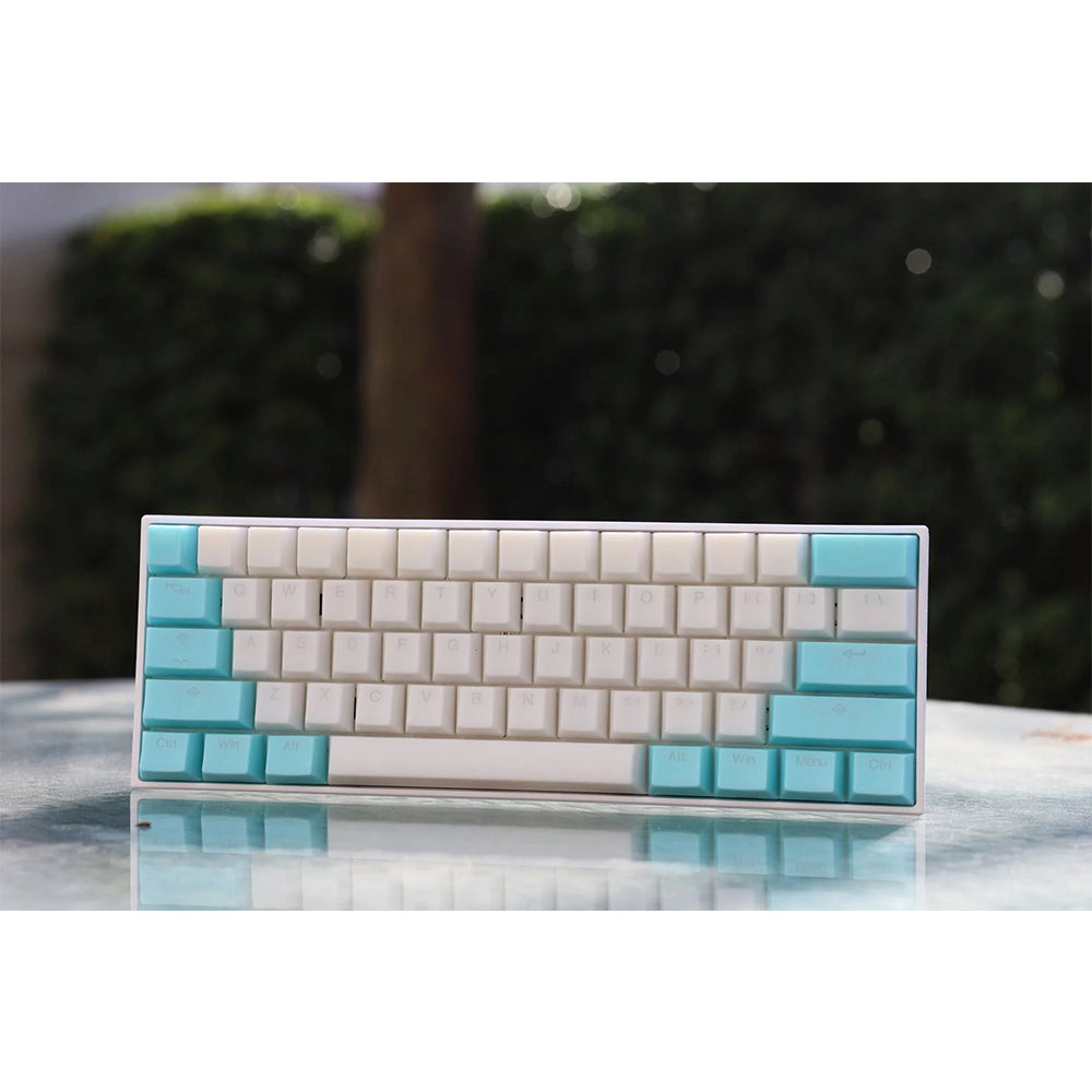 Tai-Hao Translucent Cubic Profile ABS backlit keycap set NATA DE COCO Blue White