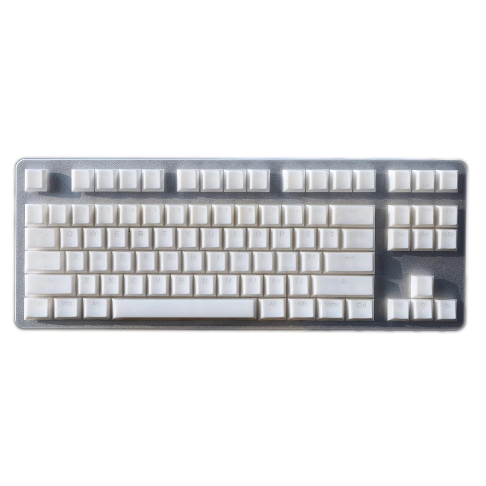 Tai-Hao Translucent Cubic Profile ABS backlit keycap set NATA DE COCO White
