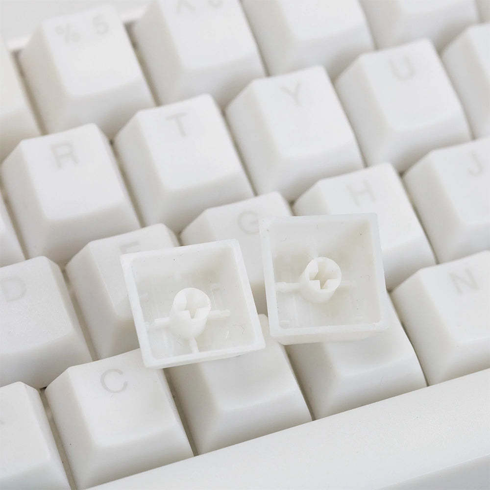 Tai-Hao Translucent Cubic Profile ABS backlit keycap set NATA DE COCO White