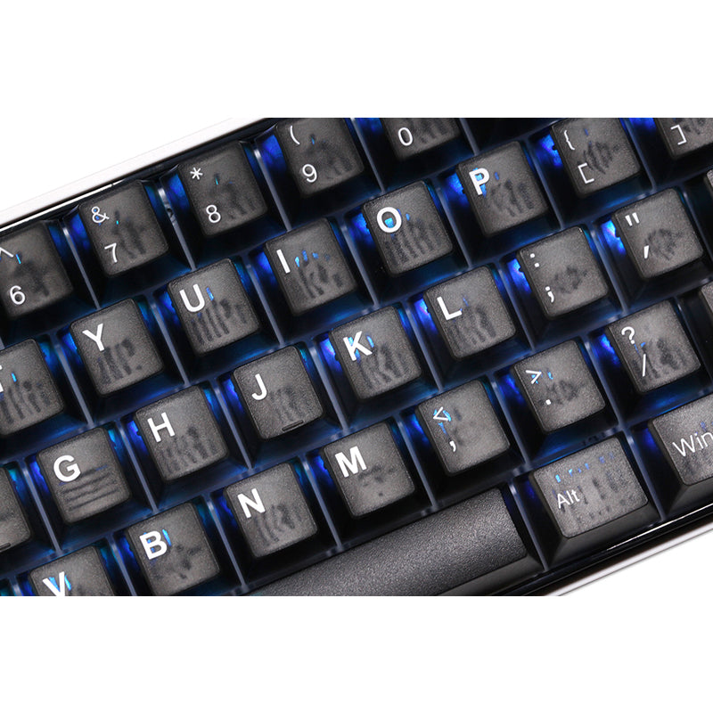 Tai-Hao Translucent Cubic ABS double shot keycap Smoky Quartz