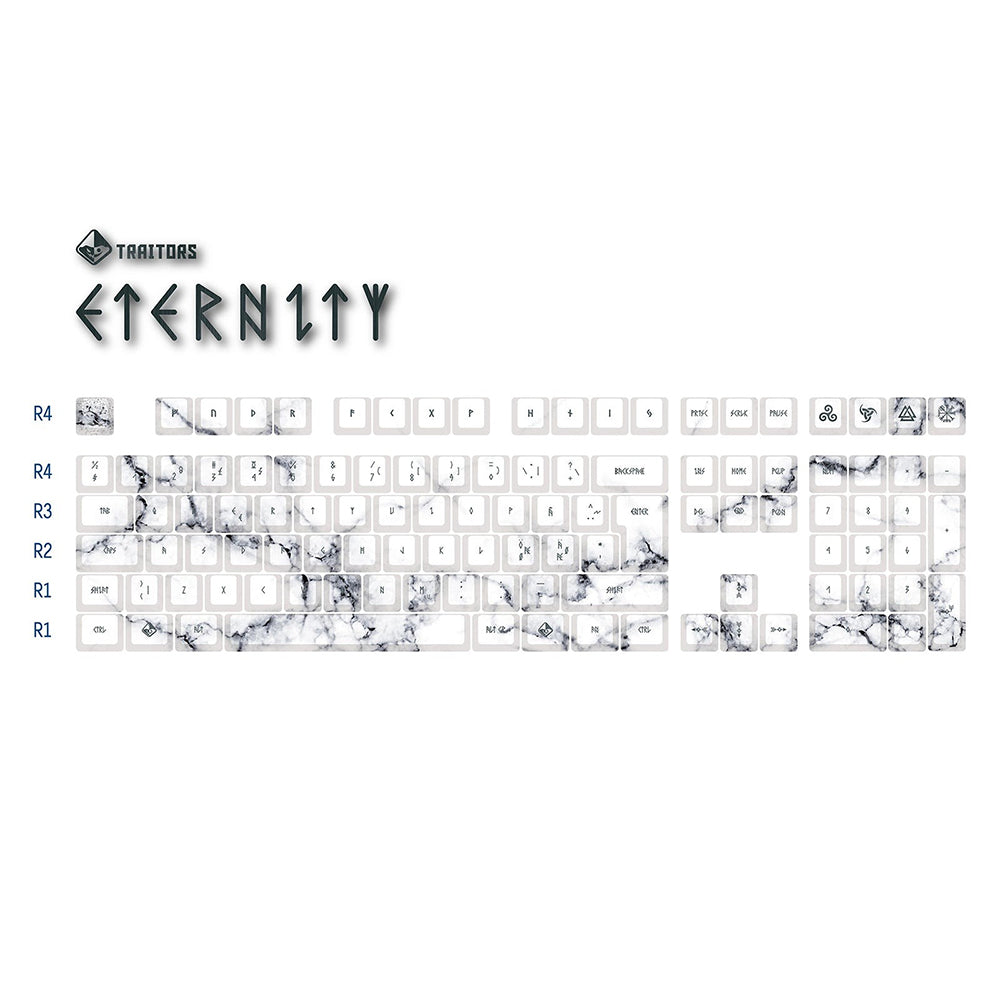 Traitors Eternity 108キーキャップセット 大理石調 Traitors エタニティ 大理石 ルーン文字 108キー フルサイズ キー