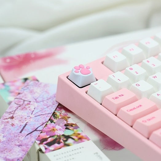 Varmilo ZOMO Kitty Paw White Pink Key Cap for Cherry MX Switches