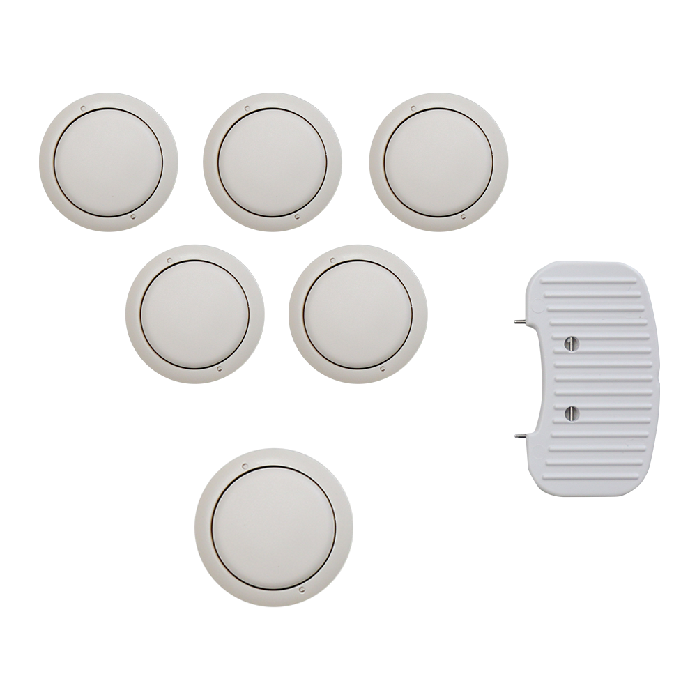 VARMILO HA10 Buttons 6pcs set φ22 x5 φ25 x1 White PBT