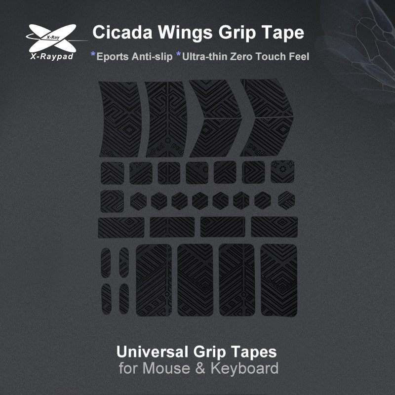X-raypad Cicada Wings 0.22mm Ultra thin Universal Grip Tape Black