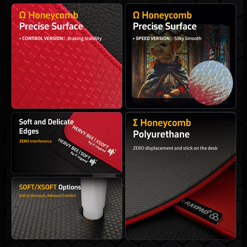 X-raypad Unique Heavy Bee eSports Mousepad Orthodox (SPEED VERSION)