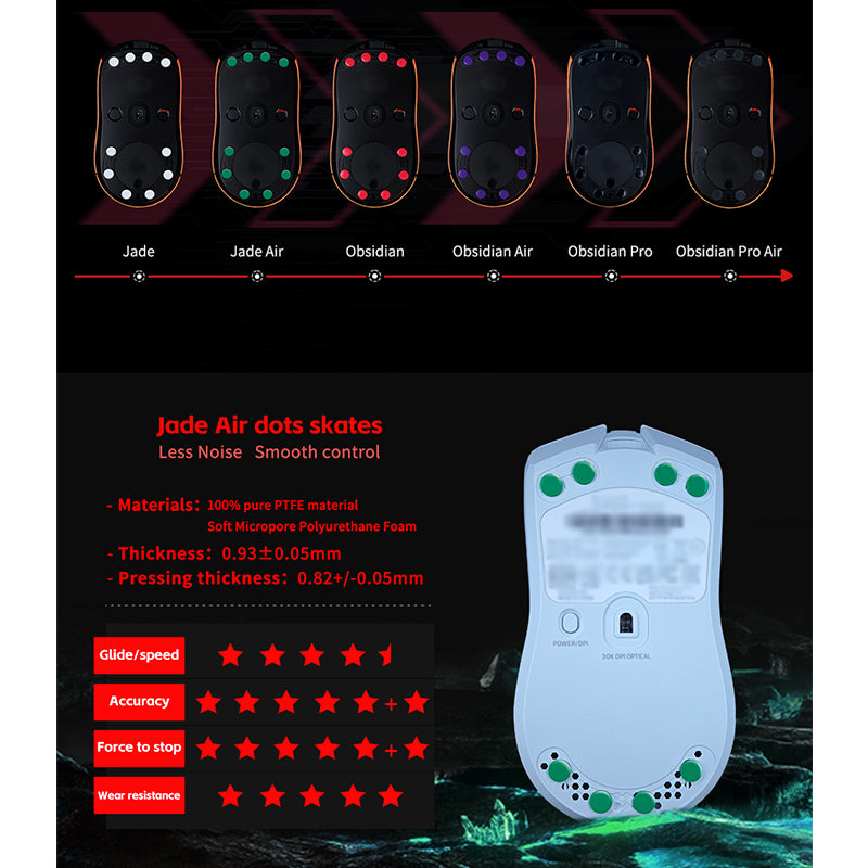 X-raypad Jade Air PTFE Universal Dot Mouse Skates (40-Pack)