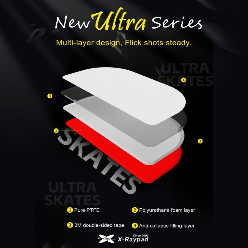 X-raypad Obsidian Ultra Masterful Control Mouse Skates Universal 0.85mm PTFE Dots 40個入り
