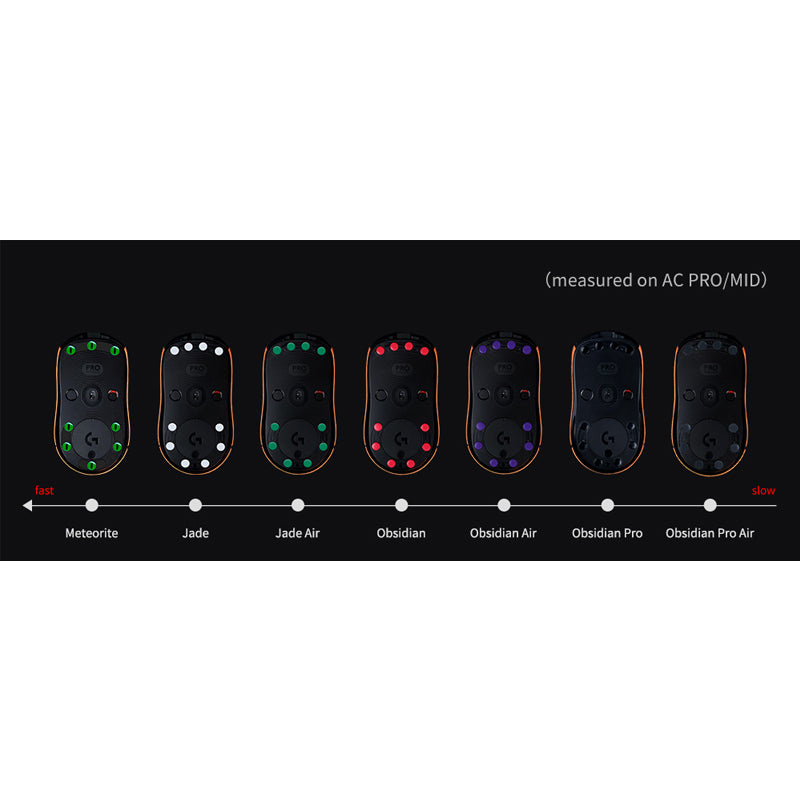 X-raypad Meteorite Glass Mouse Skates Universal DIY Dots Black 8pcs