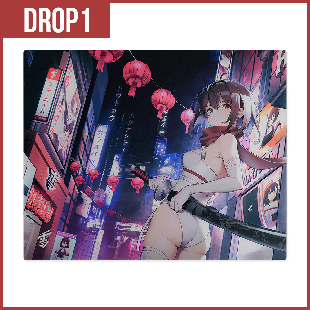 【2024年7月上旬～中旬頃発送予定】Yuki Aim Glass Mousepad Katana Large Drop 1【他商品との同梱不可】