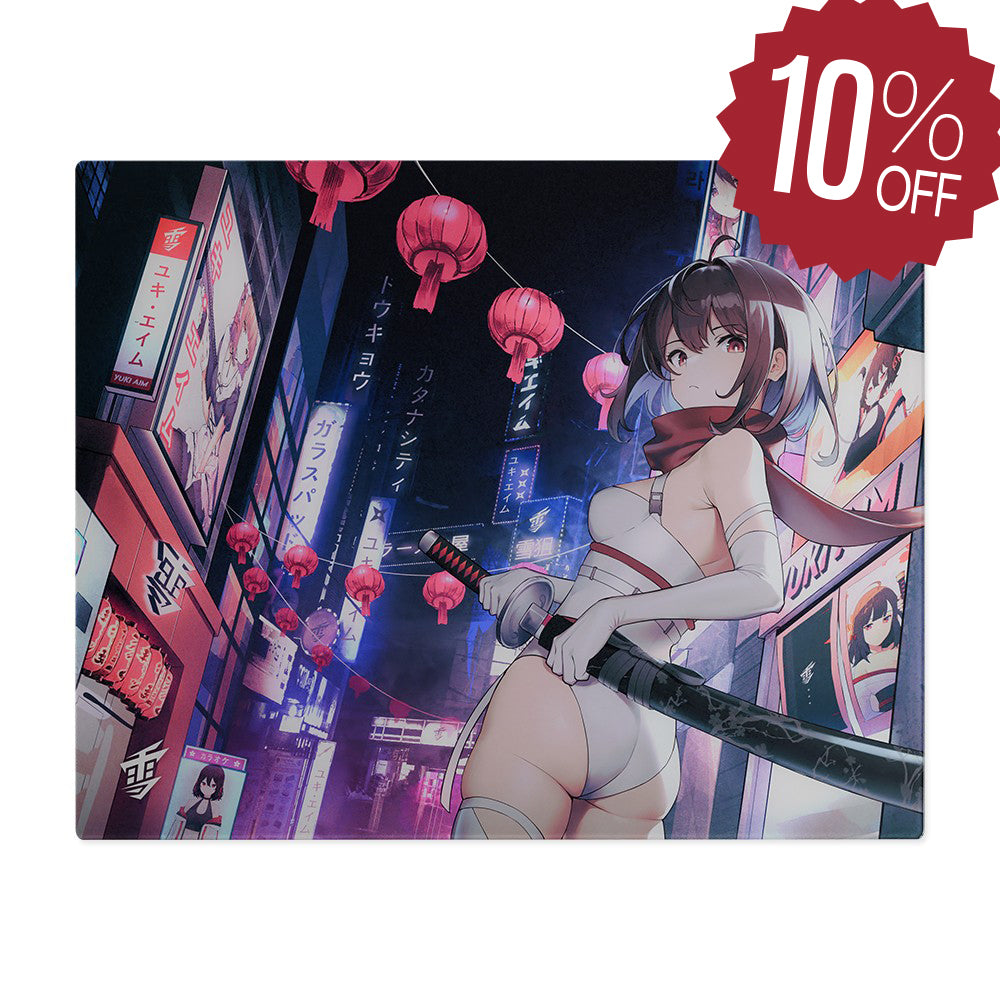 [2025 New Year's Inventory Campaign] Yuki Aim Glass Mousepad Katana Large [Cannot be shipped with other products]