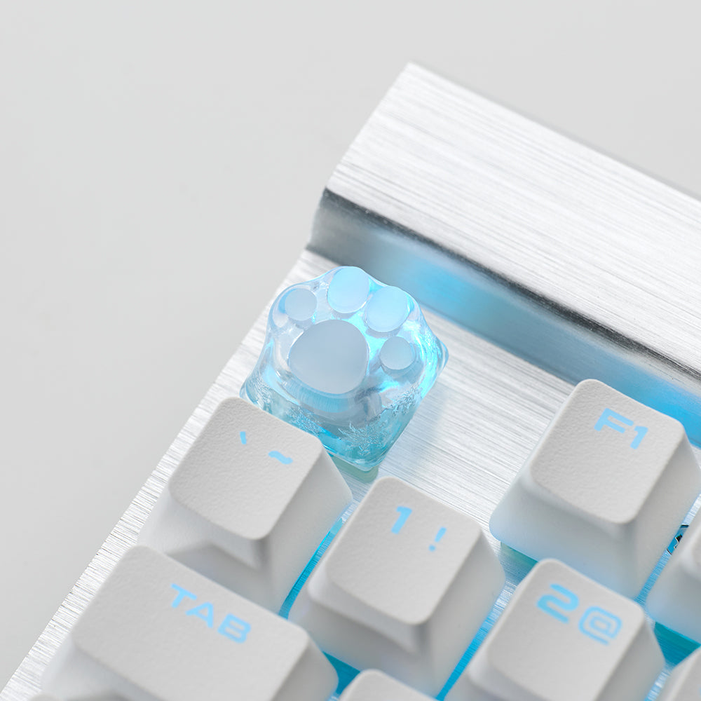 ZOMO PLUS 3D Printed Kitty Paw Keycap Ice for Cherry MX Switches
