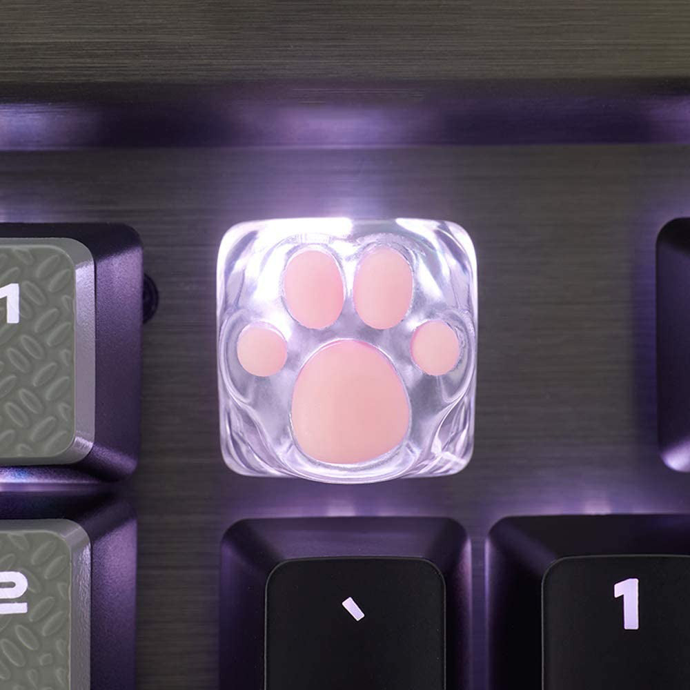 ZOMO PLUS 3D Printed Kitty Paw Keycap Transparent for Cherry MX Switches