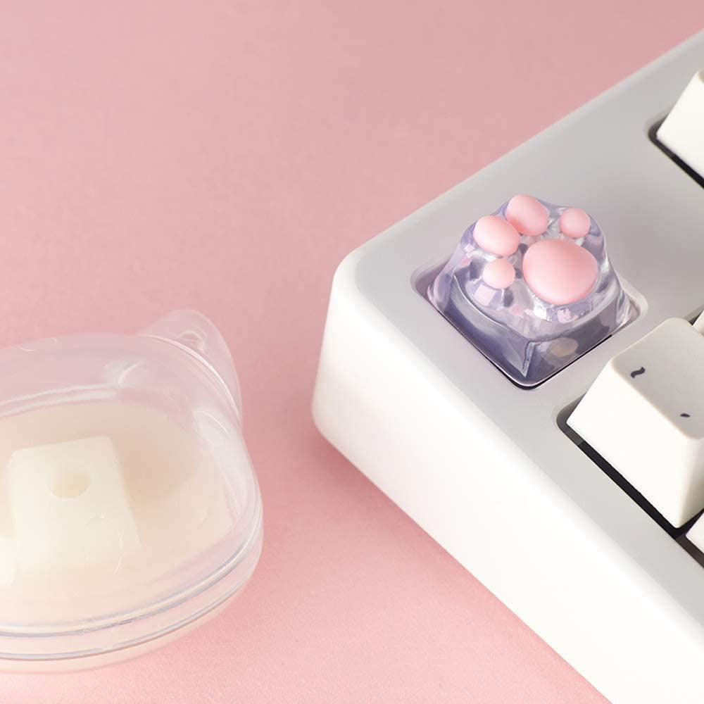 ZOMO PLUS 3D Printed Kitty Paw Keycap Transparent for Cherry MX Switches