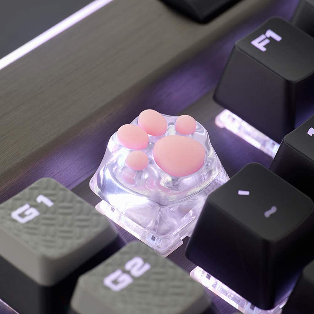 ZOMO PLUS 3D Printed Kitty Paw Keycap Transparent for Cherry MX Switches