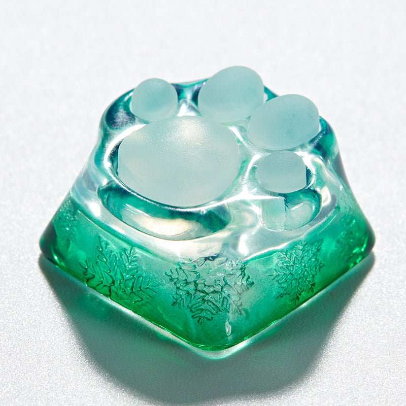 ZOMO PLUS 3D Printed Kitty Paw Keycap Snowflake Green for Cherry MX Switches