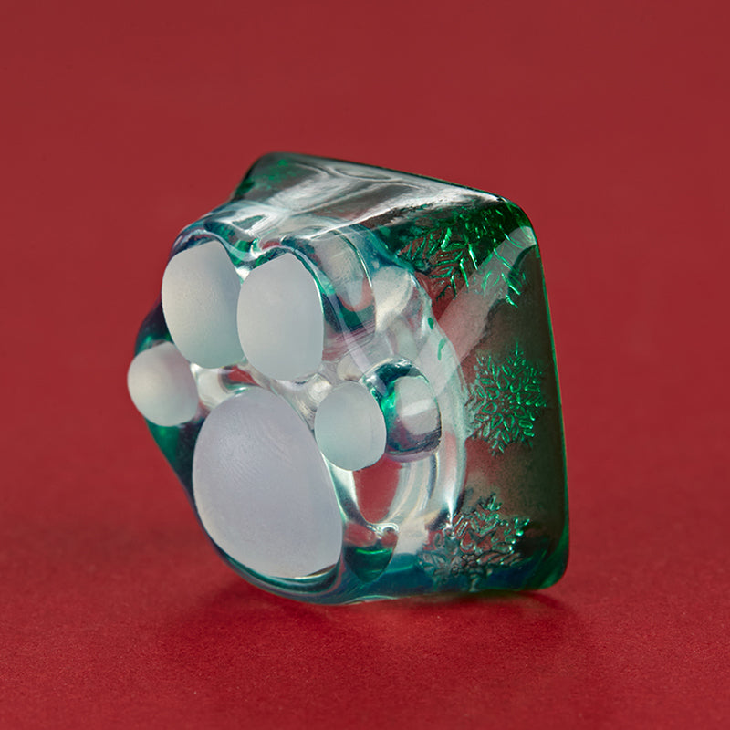 ZOMO PLUS 3D Printed Kitty Paw Keycap Snowflake Green for Cherry MX Switches