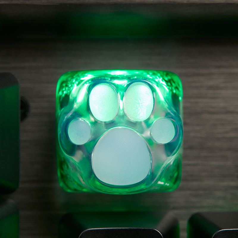 ZOMO PLUS 3D Printed Kitty Paw Keycap Snowflake Green for Cherry MX Switches