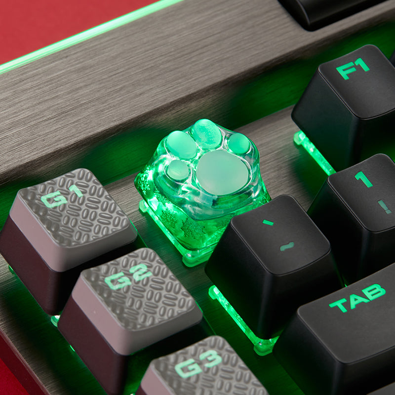 ZOMO PLUS 3D Printed Kitty Paw Keycap Snowflake Green for Cherry MX Switches