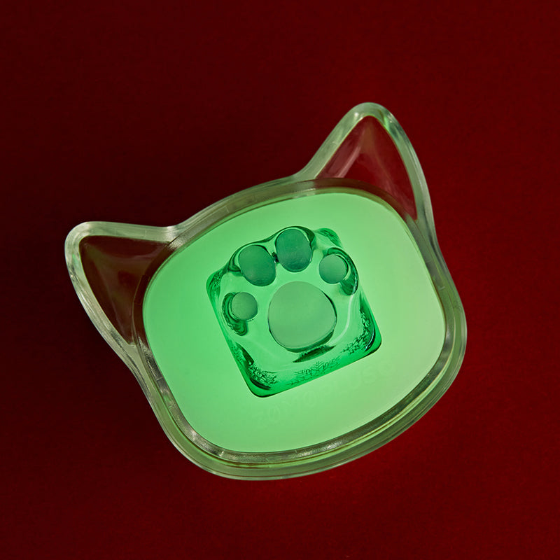 ZOMO PLUS 3D Printed Kitty Paw Keycap Snowflake Green for Cherry MX Switches