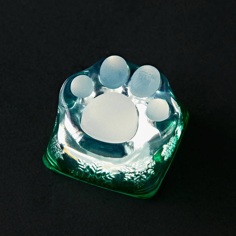 ZOMO PLUS 3D Printed Kitty Paw Keycap Snowflake Green for Cherry MX Switches