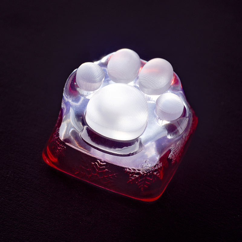 ZOMO PLUS 3D Printed Kitty Paw Keycap Snowflake Red for Cherry MX Switches