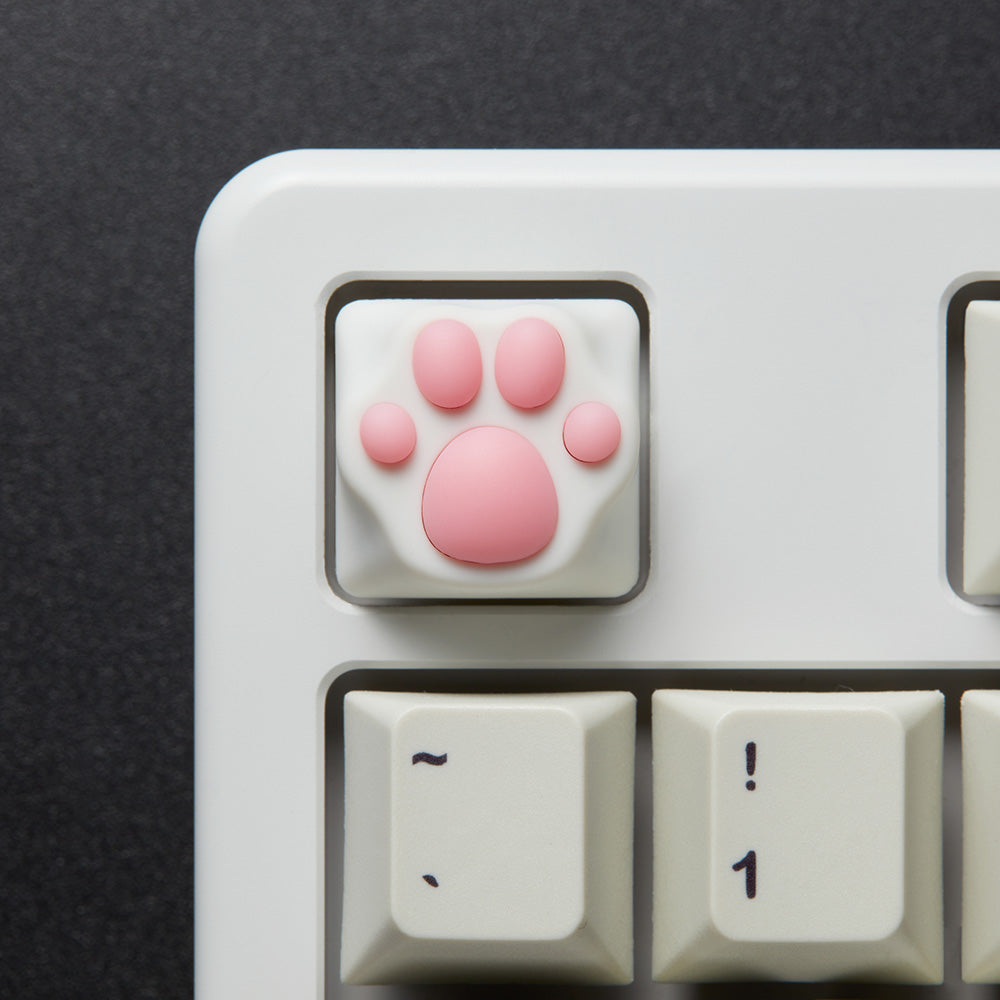 ZOMO PLUS ABS Kitty Paw Keycap White Pink for Cherry MX Switches