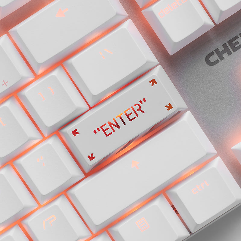 HolyOOPS x ZOMOPLUS CYBER PUNK Aluminum ENTER keycap White Orange