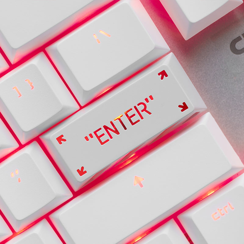 HolyOOPS x ZOMOPLUS CYBER PUNK Aluminum ENTER keycap White Orange