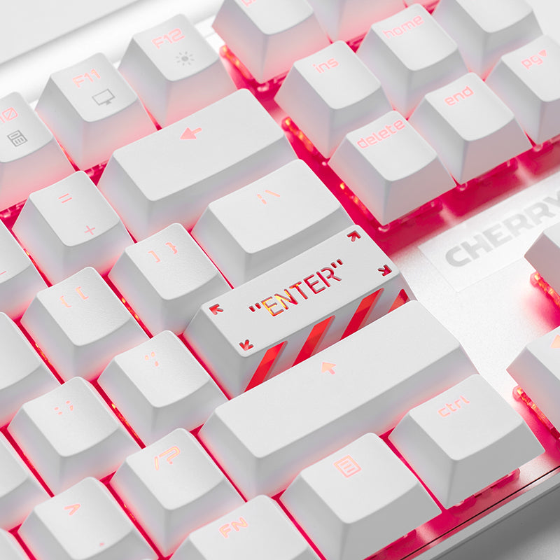 HolyOOPS x ZOMOPLUS CYBER PUNK Aluminum ENTER keycap White Orange