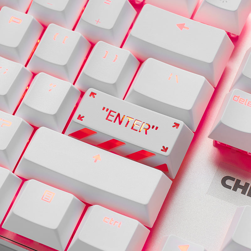 HolyOOPS x ZOMOPLUS CYBER PUNK Aluminum ENTER keycap White Orange