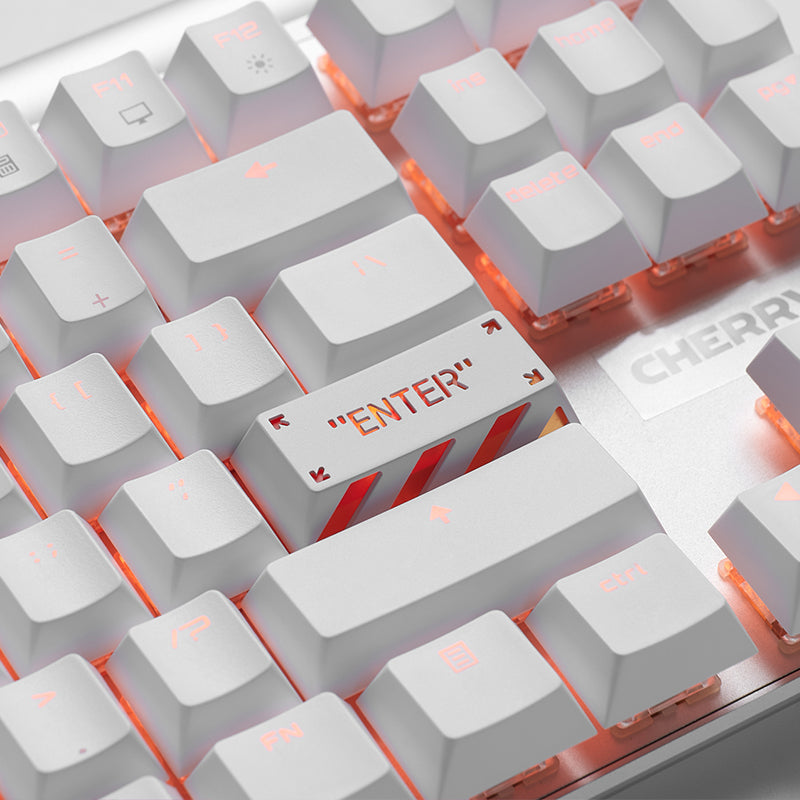 HolyOOPS x ZOMOPLUS CYBER PUNK Aluminum ENTER keycap White Orange