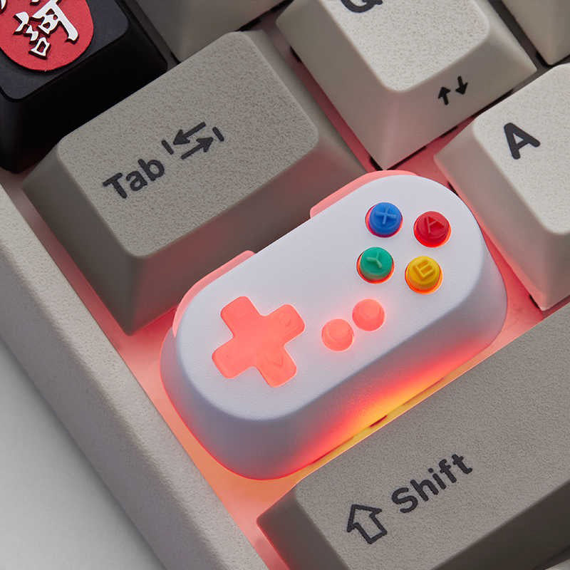 HolyOOPS x ZOMOPLUS Gamepad Controller Capslock Artisan Keycap White