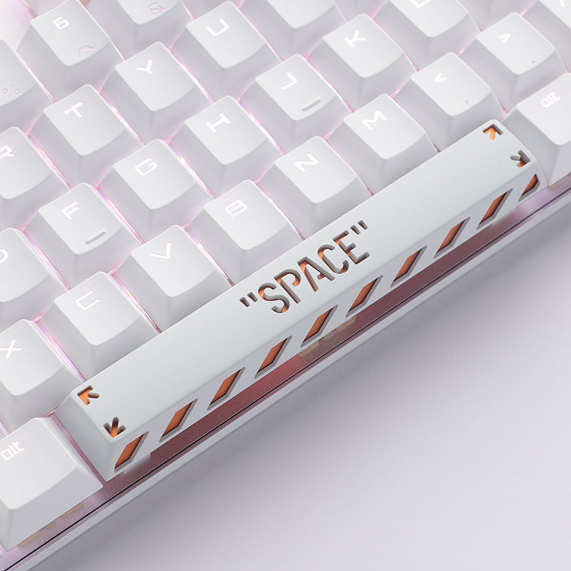 HolyOOPS x ZOMOPLUS CYBER PUNK Aluminum SPACE keycap White Orange