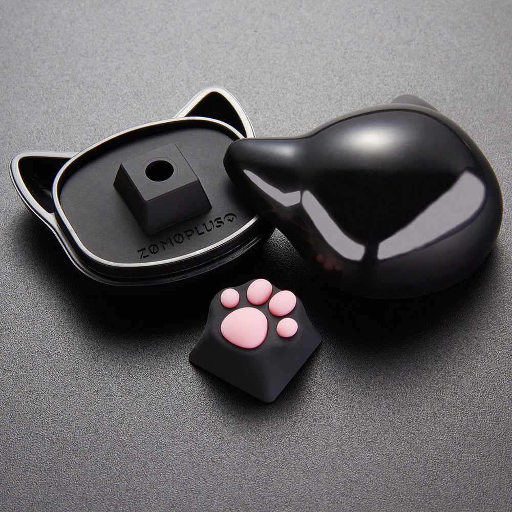 ZOMO PLUS ABS Kitty Paw Keycap Black Pink for Cherry MX Switches
