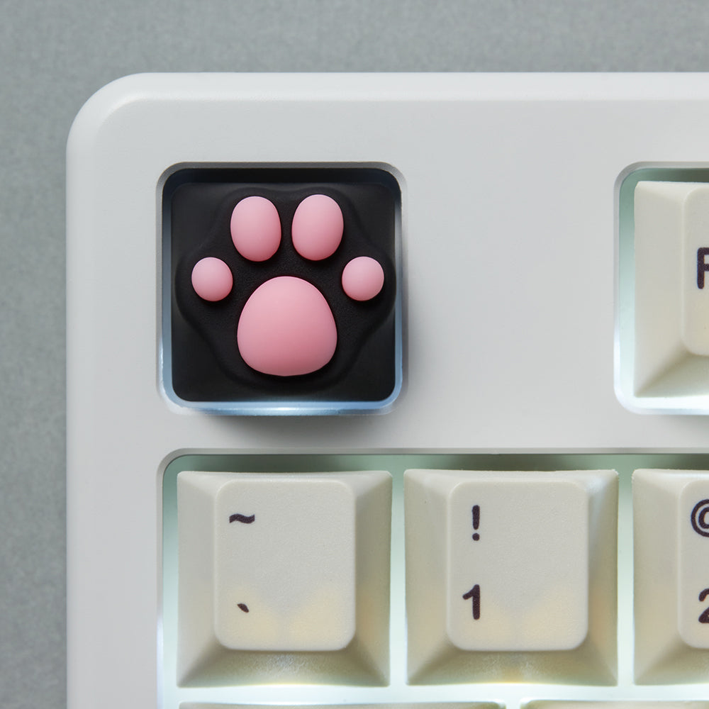 ZOMO PLUS ABS Kitty Paw Keycap Black Pink for Cherry MX Switches