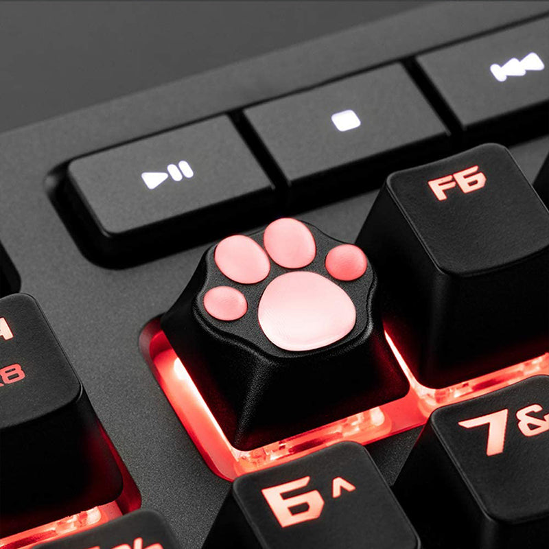 ZOMO PLUS Aluminum &amp; Silicone Kitty Paw Artisan Keycap Black x Transparent