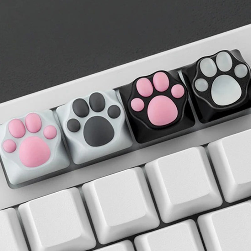 ZOMO PLUS Aluminum &amp; Silicone Kitty Paw Artisan Keycap Black x Transparent