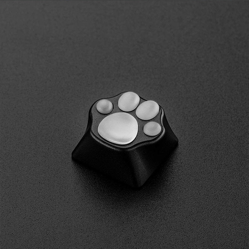 ZOMO PLUS Aluminum &amp; Silicone Kitty Paw Artisan Keycap Black x Transparent
