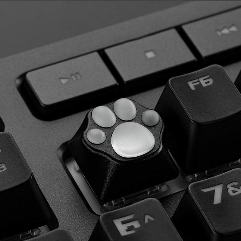 ZOMO PLUS Aluminum &amp; Silicone Kitty Paw Artisan Keycap Black x Transparent