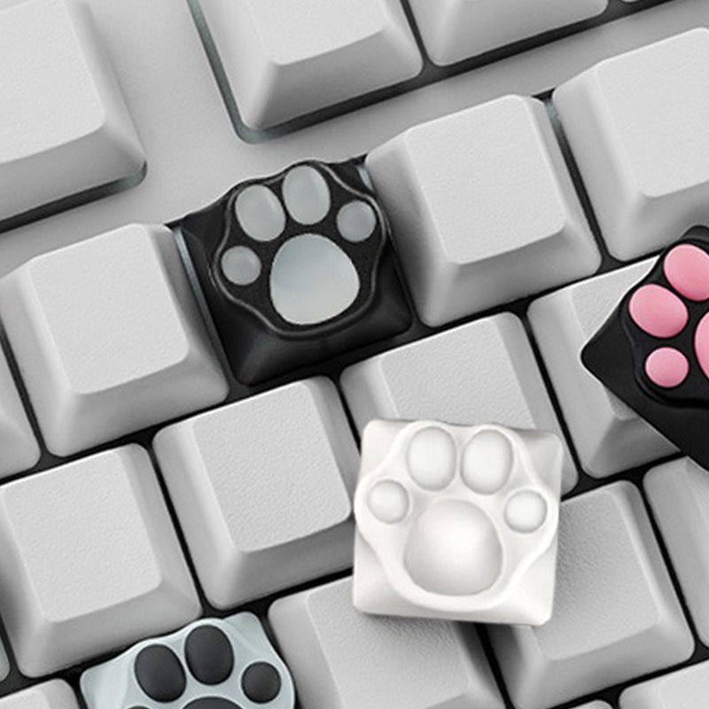ZOMO PLUS Aluminum &amp; Silicone Kitty Paw Artisan Keycap Black x Transparent