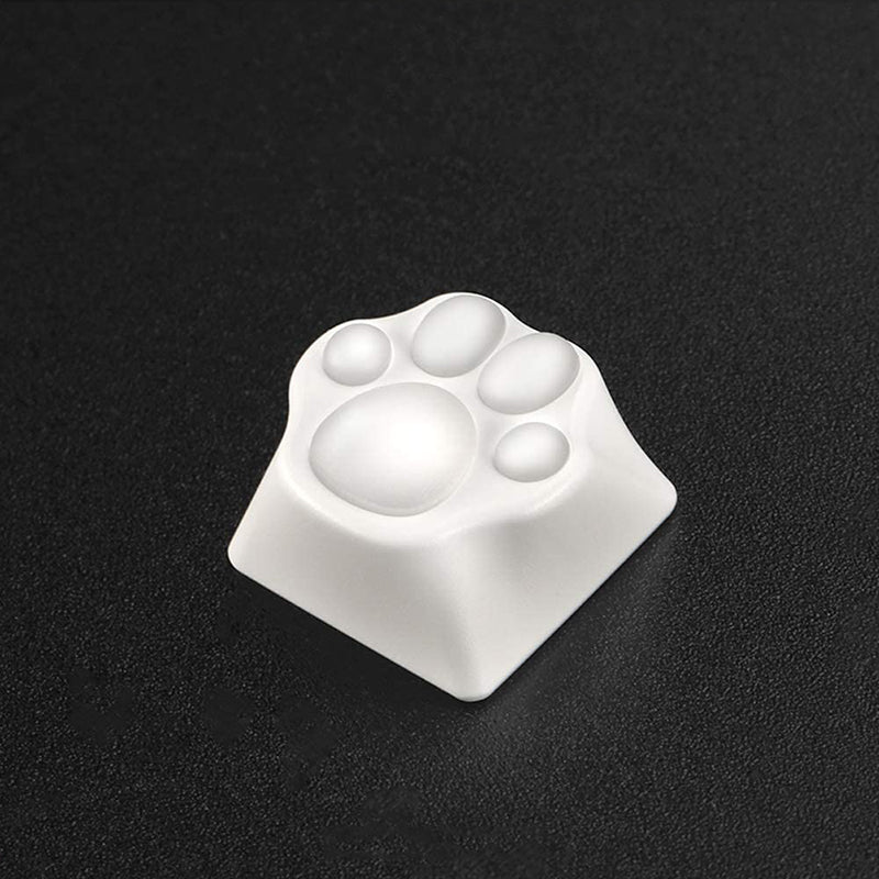 ZOMO PLUS Aluminum &amp; Silicone Kitty Paw Artisan Keycap White x Transparent
